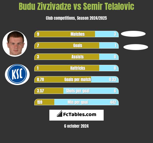 Budu Zivzivadze vs Semir Telalovic h2h player stats