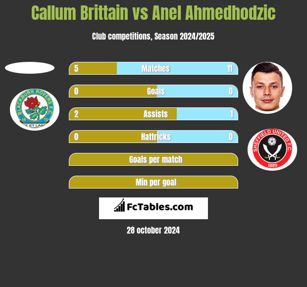 Callum Brittain vs Anel Ahmedhodzic h2h player stats