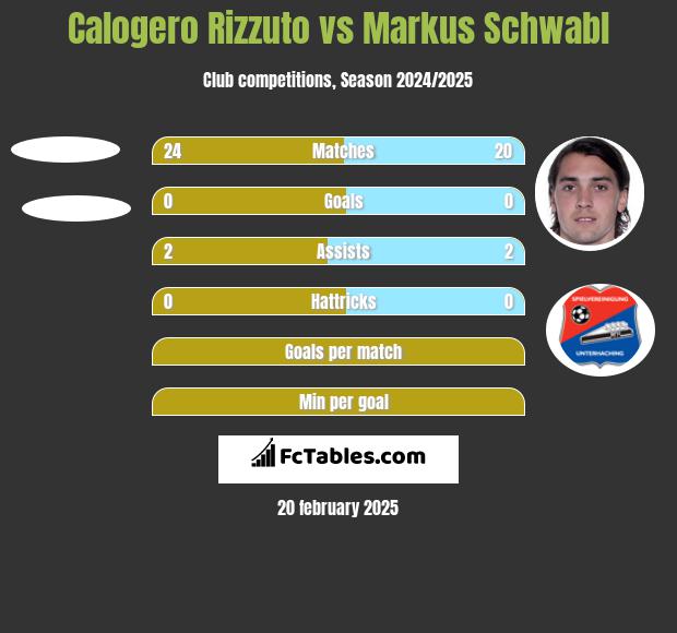 Calogero Rizzuto vs Markus Schwabl h2h player stats