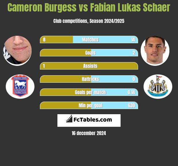 Cameron Burgess vs Fabian Lukas Schaer h2h player stats