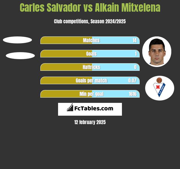 Carles Salvador vs Alkain Mitxelena h2h player stats