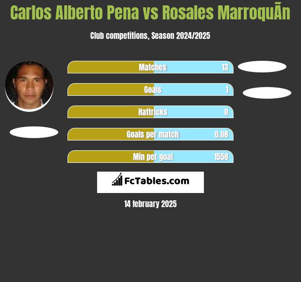 Carlos Alberto Pena vs Rosales MarroquÃ­n h2h player stats