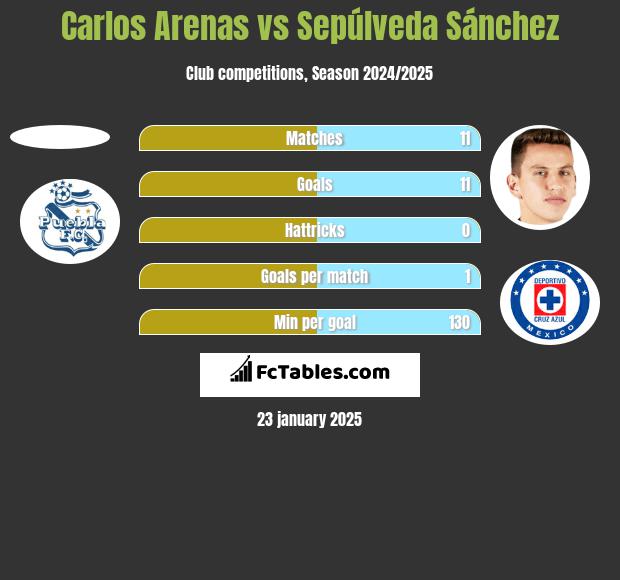 Carlos Arenas vs Sepúlveda Sánchez h2h player stats