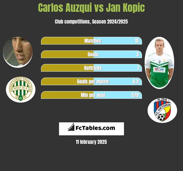 Carlos Auzqui vs Jan Kopic h2h player stats