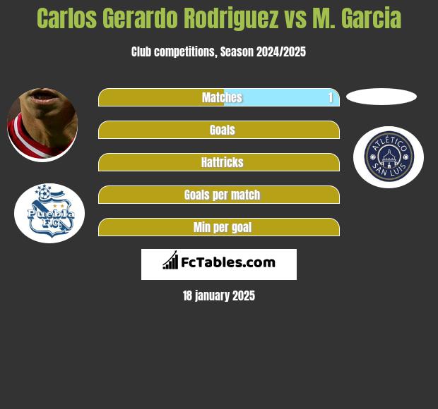 Carlos Gerardo Rodriguez vs M. Garcia h2h player stats