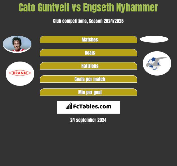 Cato Guntveit vs Engseth Nyhammer h2h player stats