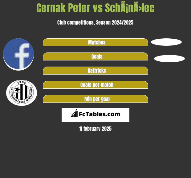 Cernak Peter vs SchÃ¡nÄ›lec h2h player stats