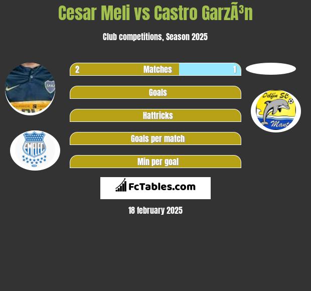 Cesar Meli vs Castro GarzÃ³n h2h player stats