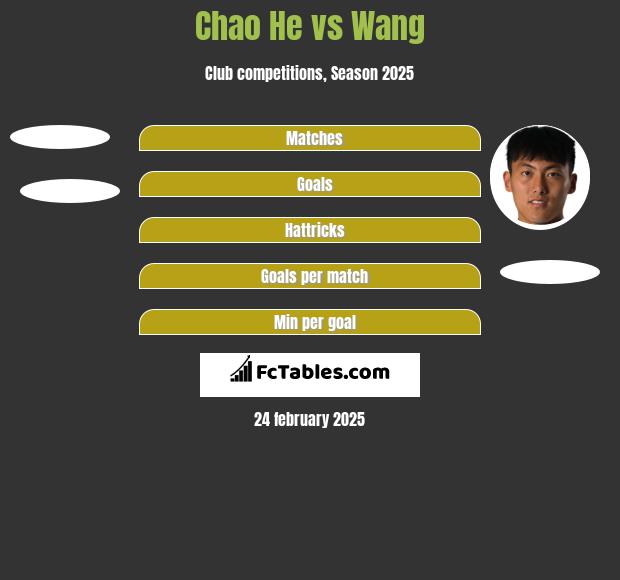 Chao He vs Wang h2h player stats