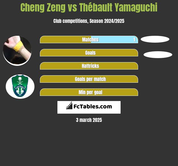 Cheng Zeng vs Thébault Yamaguchi h2h player stats