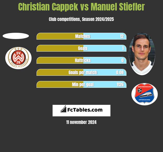 Christian Cappek vs Manuel Stiefler h2h player stats