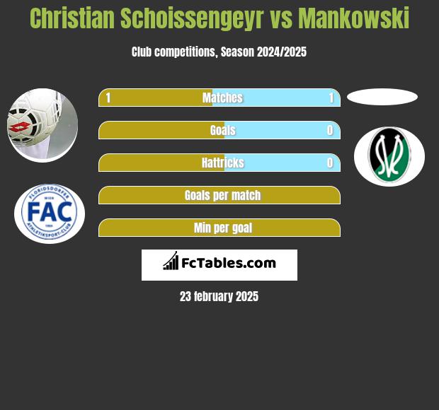 Christian Schoissengeyr vs Mankowski h2h player stats