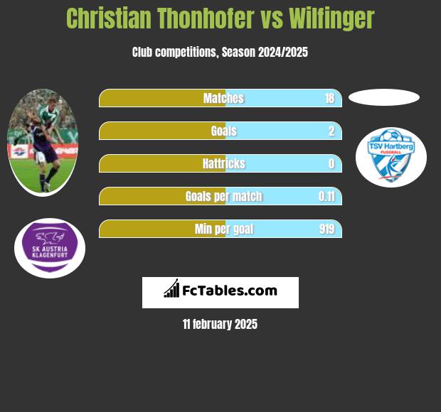 Christian Thonhofer vs Wilfinger h2h player stats