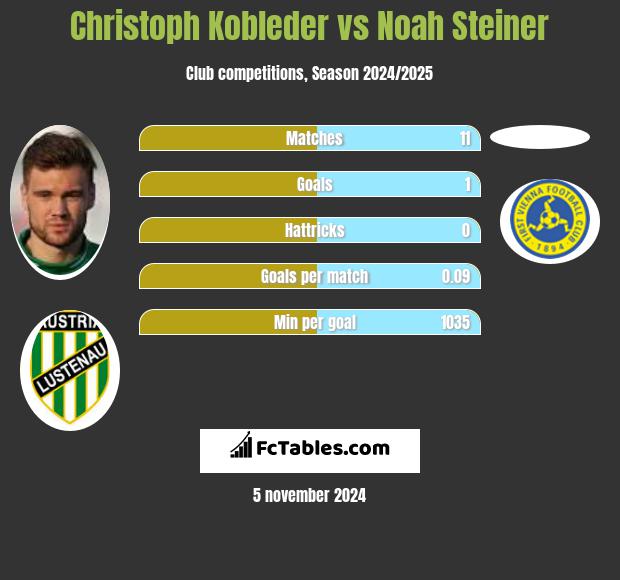 Christoph Kobleder vs Noah Steiner h2h player stats