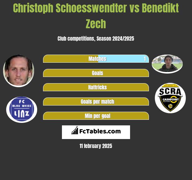 Christoph Schoesswendter vs Benedikt Zech h2h player stats