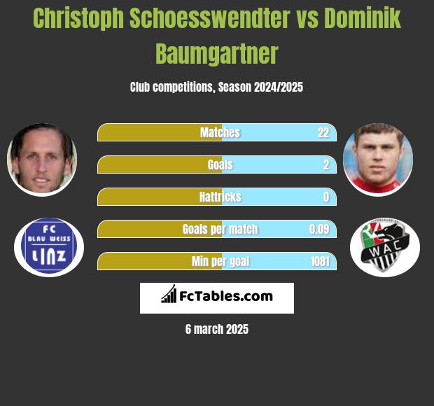 Christoph Schoesswendter vs Dominik Baumgartner h2h player stats