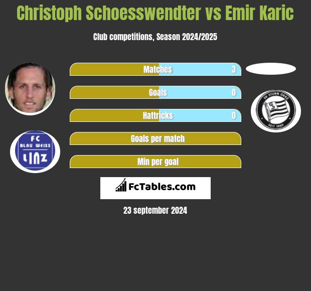 Christoph Schoesswendter vs Emir Karic h2h player stats