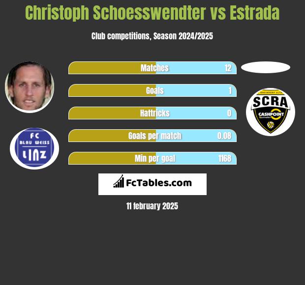 Christoph Schoesswendter vs Estrada h2h player stats