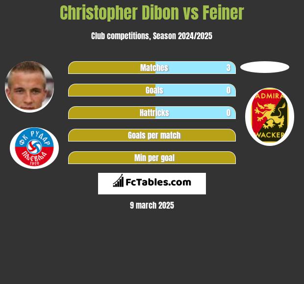 Christopher Dibon vs Feiner h2h player stats