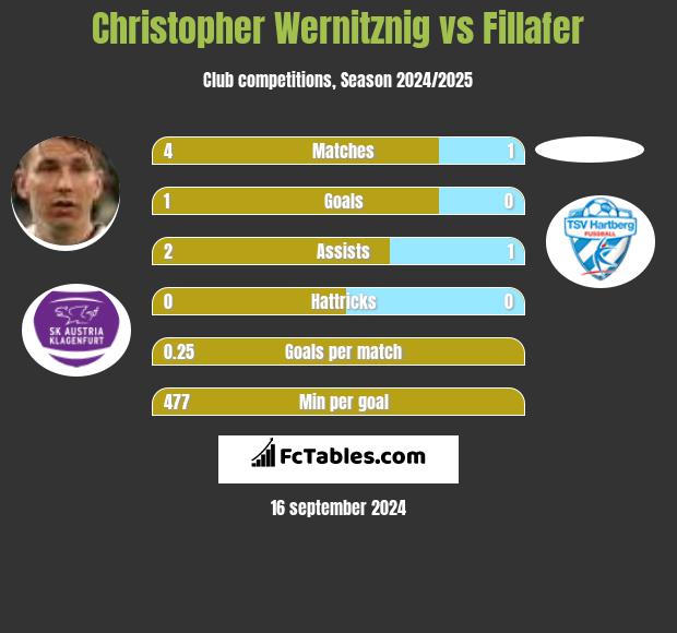 Christopher Wernitznig vs Fillafer h2h player stats