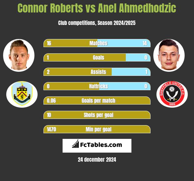 Connor Roberts vs Anel Ahmedhodzic h2h player stats