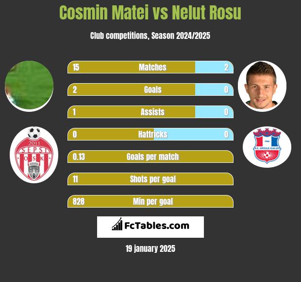 Cosmin Matei vs Nelut Rosu h2h player stats