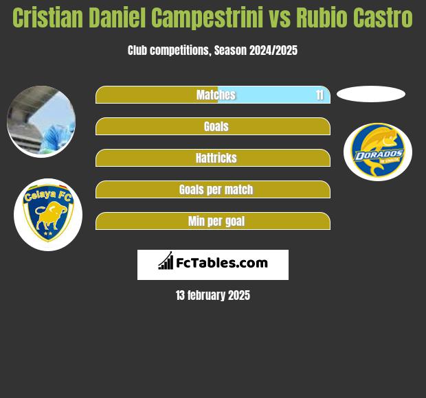 Cristian Daniel Campestrini vs Rubio Castro h2h player stats