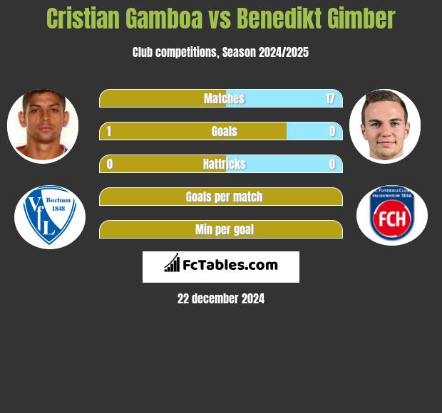 Cristian Gamboa vs Benedikt Gimber h2h player stats