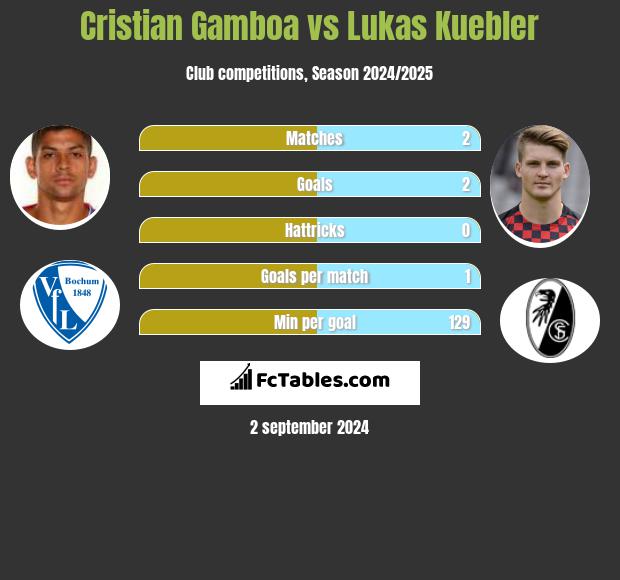 Cristian Gamboa vs Lukas Kuebler h2h player stats