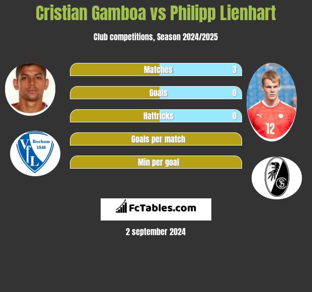 Cristian Gamboa vs Philipp Lienhart h2h player stats