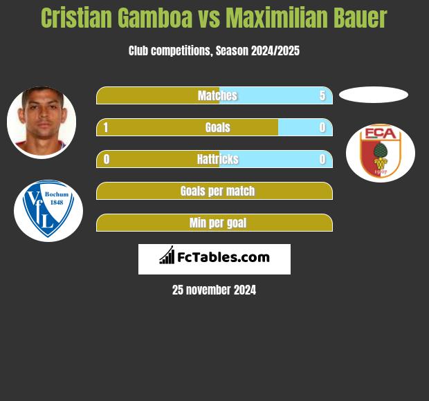 Cristian Gamboa vs Maximilian Bauer h2h player stats