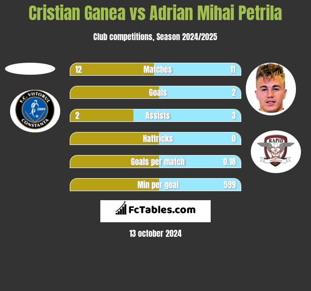 Cristian Ganea vs Adrian Mihai Petrila h2h player stats