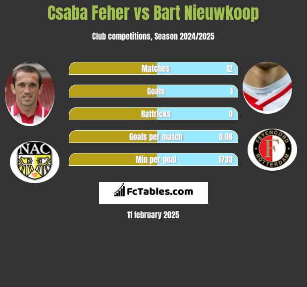 Csaba Feher vs Bart Nieuwkoop h2h player stats