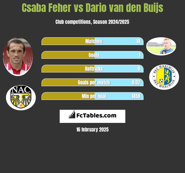 Csaba Feher vs Dario van den Buijs h2h player stats