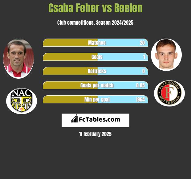 Csaba Feher vs Beelen h2h player stats