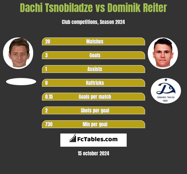 Dachi Tsnobiladze vs Dominik Reiter h2h player stats