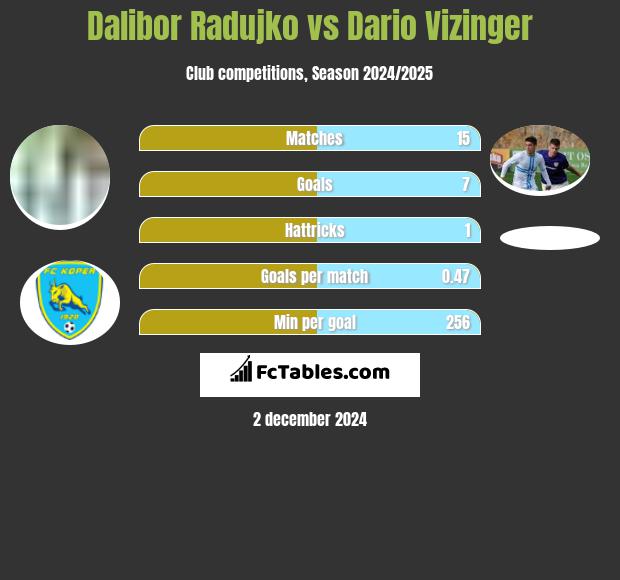 Dalibor Radujko vs Dario Vizinger h2h player stats