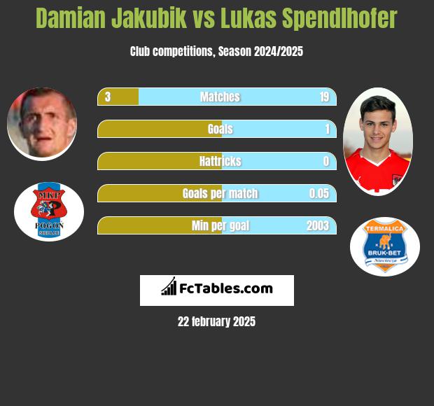 Damian Jakubik vs Lukas Spendlhofer h2h player stats