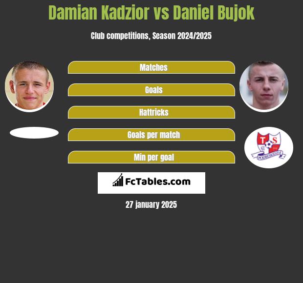 Damian Kadzior vs Daniel Bujok h2h player stats