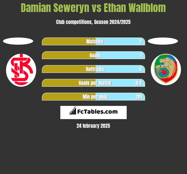 Damian Seweryn vs Ethan Wallblom h2h player stats