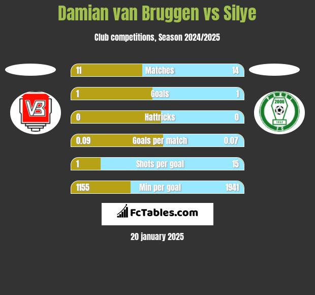 Damian van Bruggen vs Silye h2h player stats