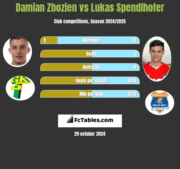 Damian Zbozień vs Lukas Spendlhofer h2h player stats