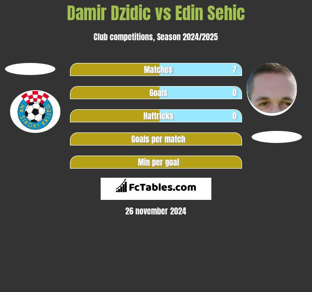 Damir Dzidic vs Edin Sehic h2h player stats