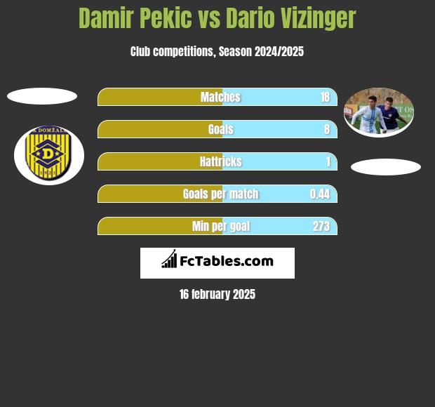 Damir Pekic vs Dario Vizinger h2h player stats