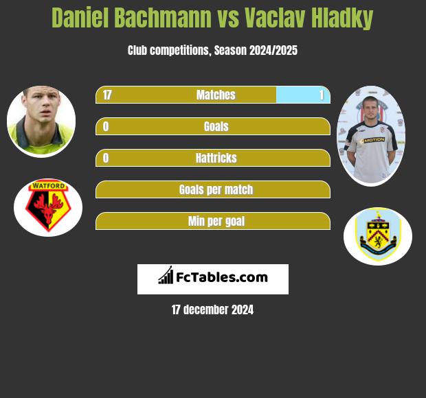 Daniel Bachmann vs Vaclav Hladky h2h player stats