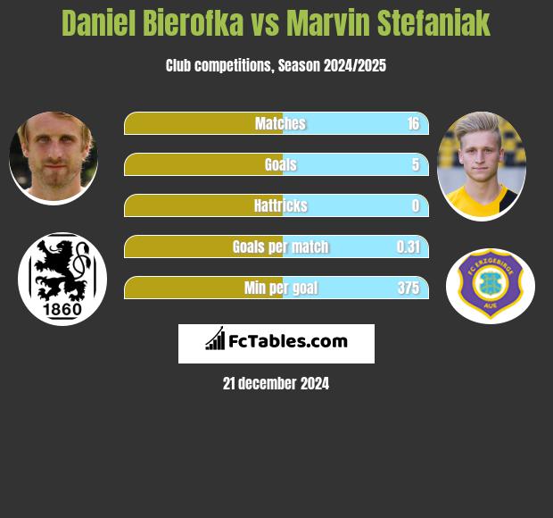 Daniel Bierofka vs Marvin Stefaniak h2h player stats