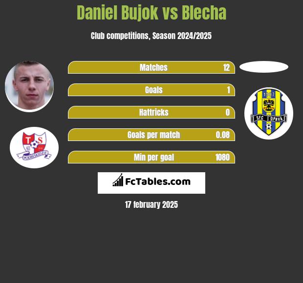 Daniel Bujok vs Blecha h2h player stats