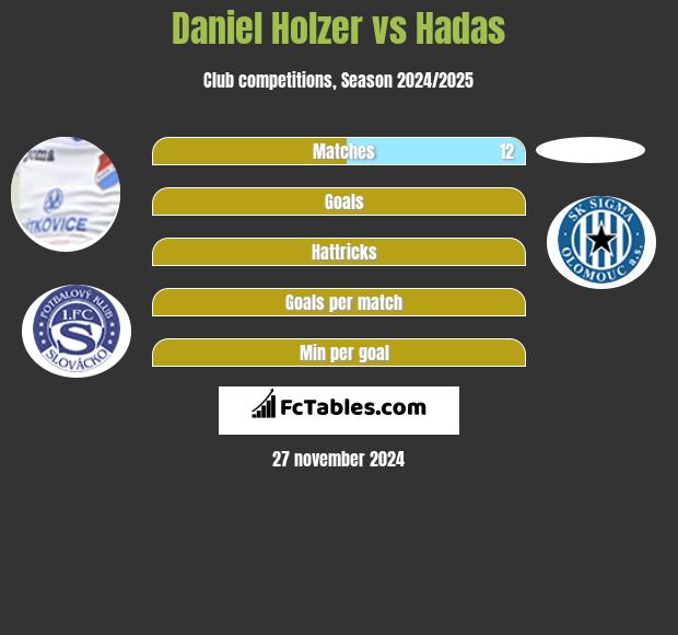 Daniel Holzer vs Hadas h2h player stats