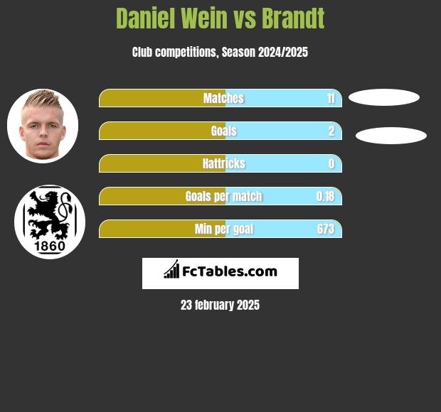 Daniel Wein vs Brandt h2h player stats