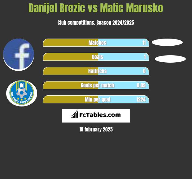 Danijel Brezic vs Matic Marusko h2h player stats